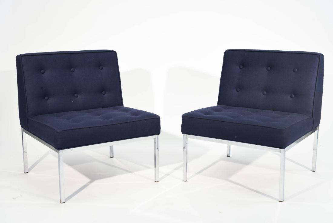 PAIR FLORENCE KNOLL STYLE SLIPPER LOUNGE CHAIRS (1 of 8)