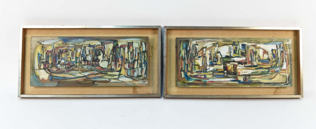 (2) O/B ABSTRACT PAINTINGS (1 of 10)