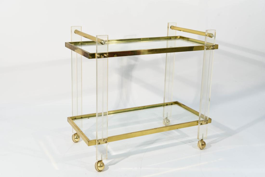 MID-CENTURY BRASS & LUCITE BAR CART (1 of 9)