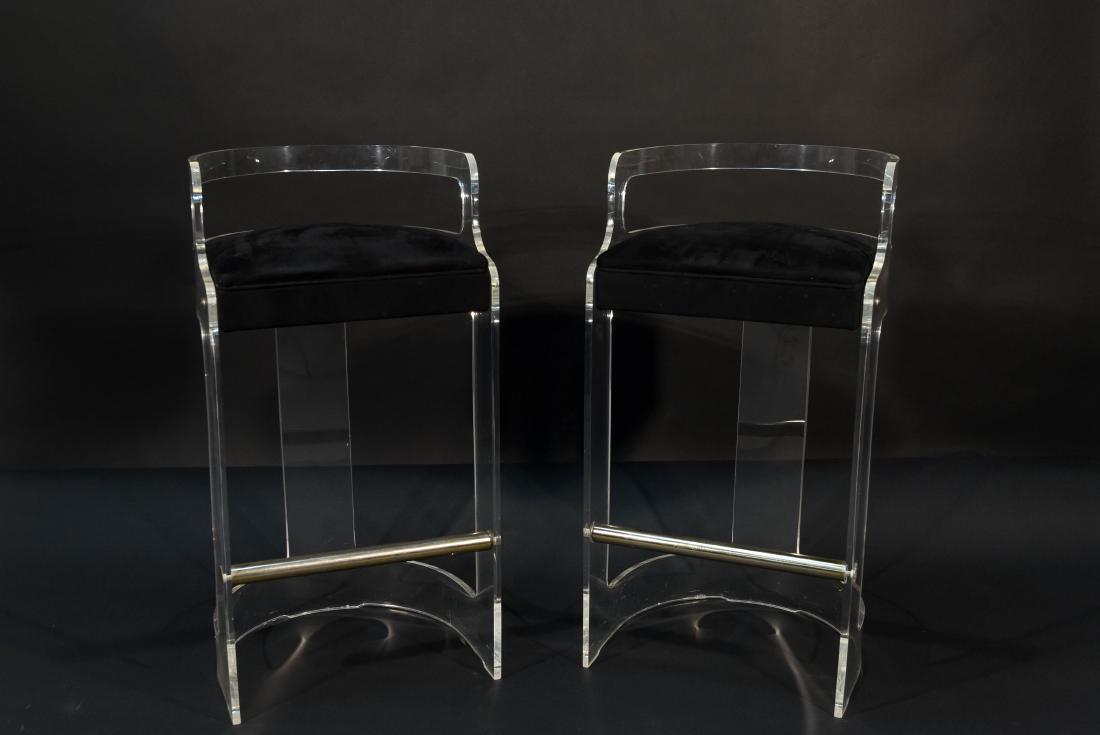 LUCITE BARSTOOLS MANNER OF CHARLES HOLLIS JONES (1 of 10)