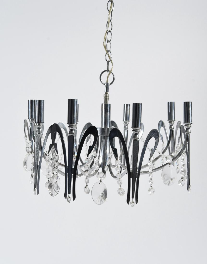 GAETANO SCOLARI CHROME & CRYSTAL CHANDELIER (1 of 7)
