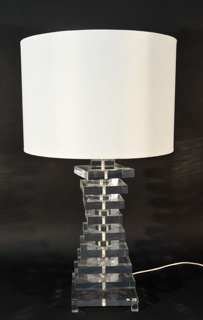STACKED LUCITE TABLE LAMP (1 of 9)