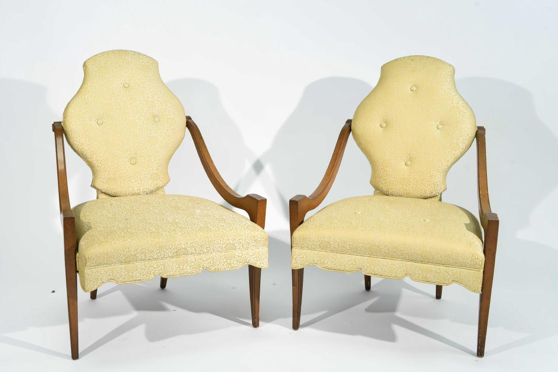 PAIR OF HOLLYWOOD REGENCY STYLE ARM CHAIRS (1 of 10)