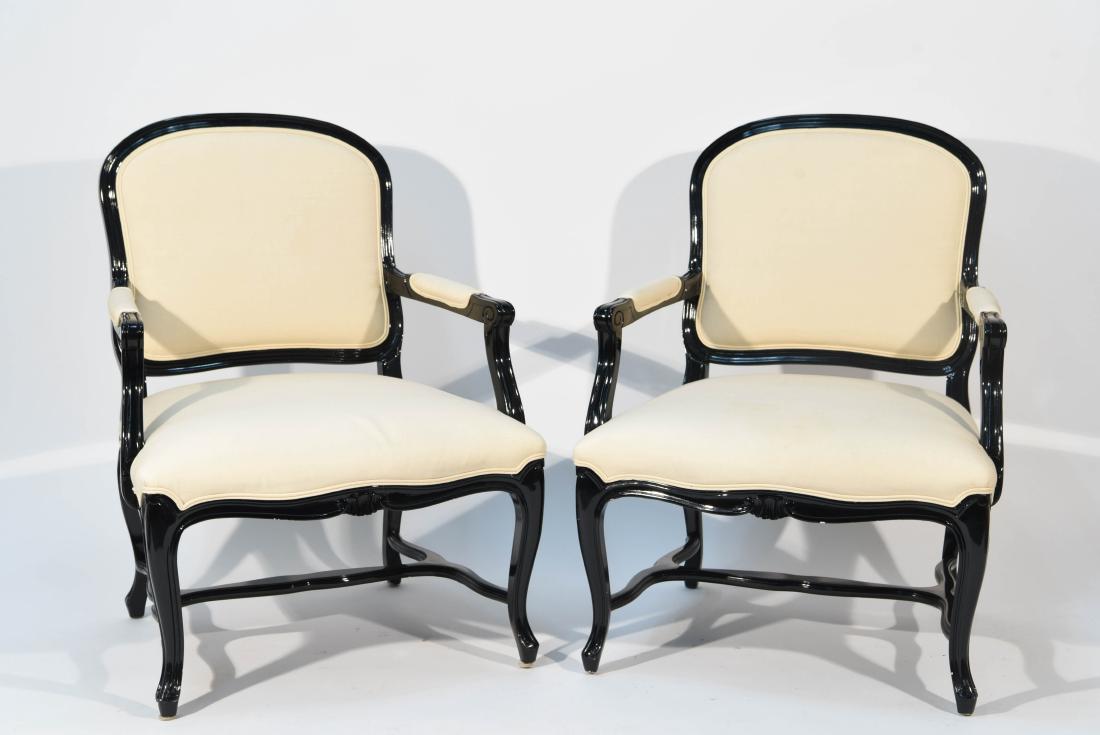 PAIR OF LACQUERED FAUTEUIL ARM CHAIRS (1 of 10)