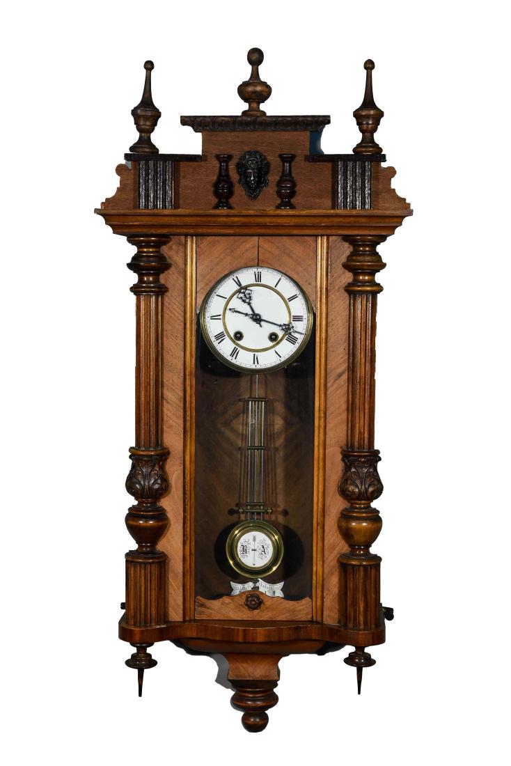 19TH C. CARVED WOODEN CLOCK (1 of 11)