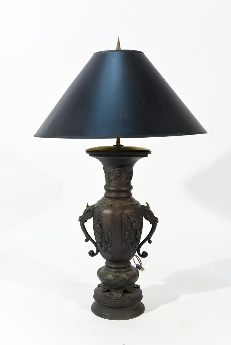 LARGE JAPANESE VASE LAMP C. 1900 (1 of 10)