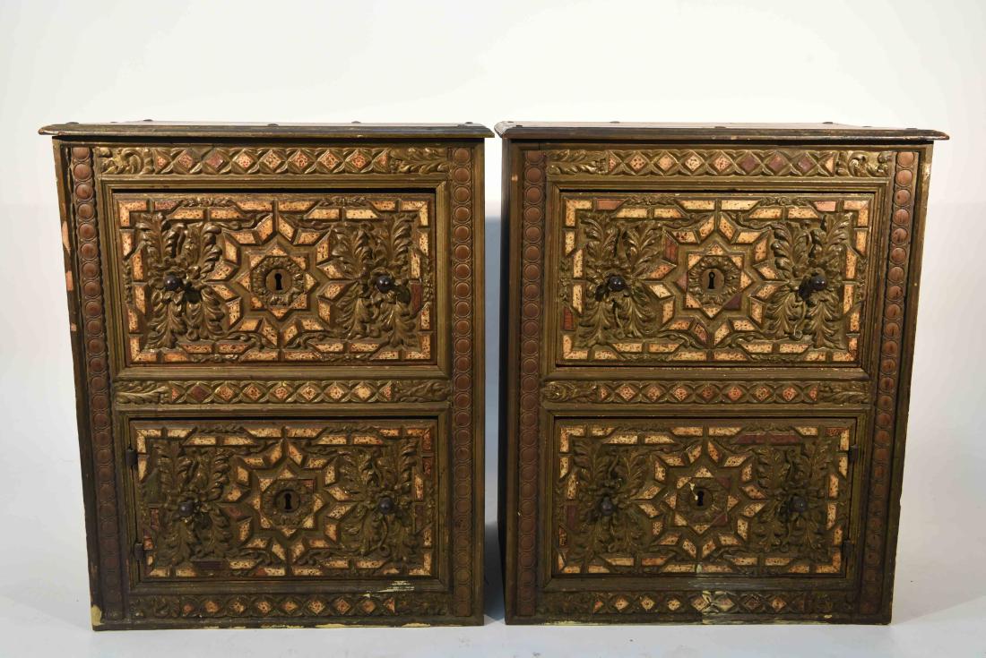 PAIR OF 17/18TH C. SPANISH COLONIAL STYLE CABINETS (1 of 9)