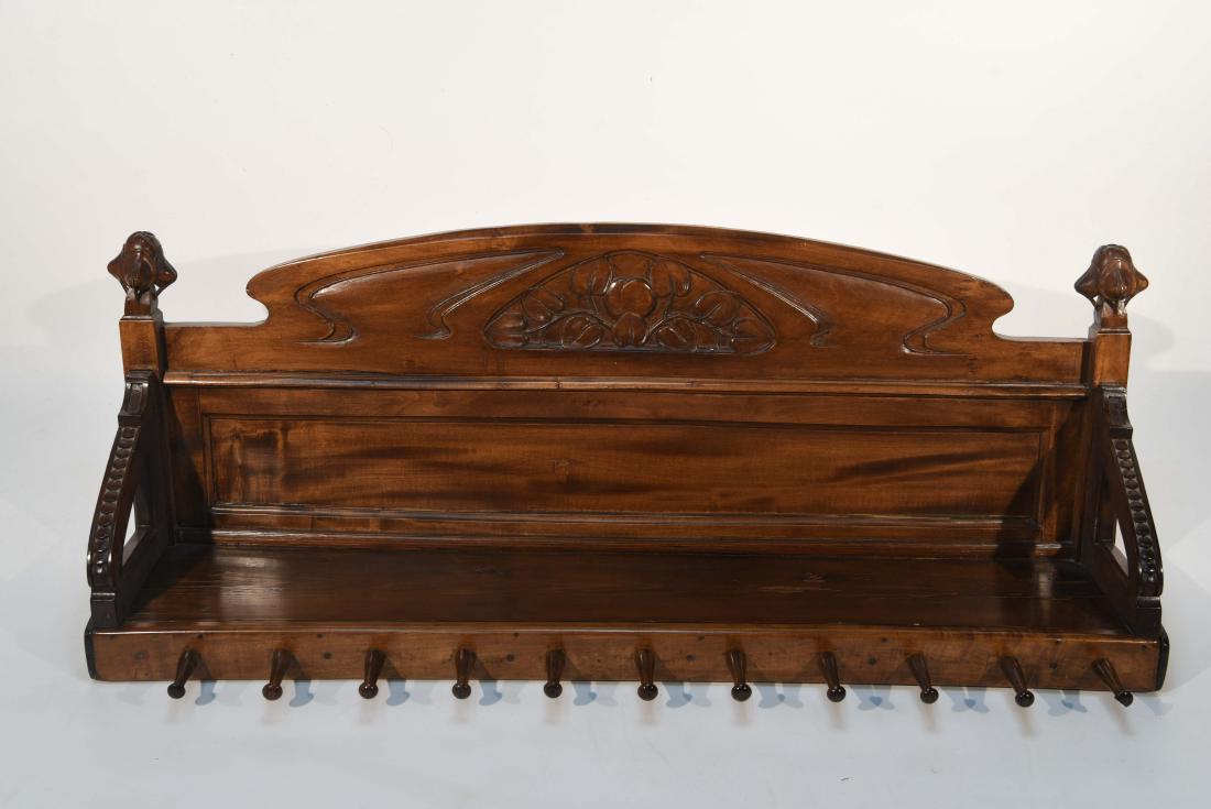 CARVED WOOD ART NOUVEAU COAT RACK (1 of 10)