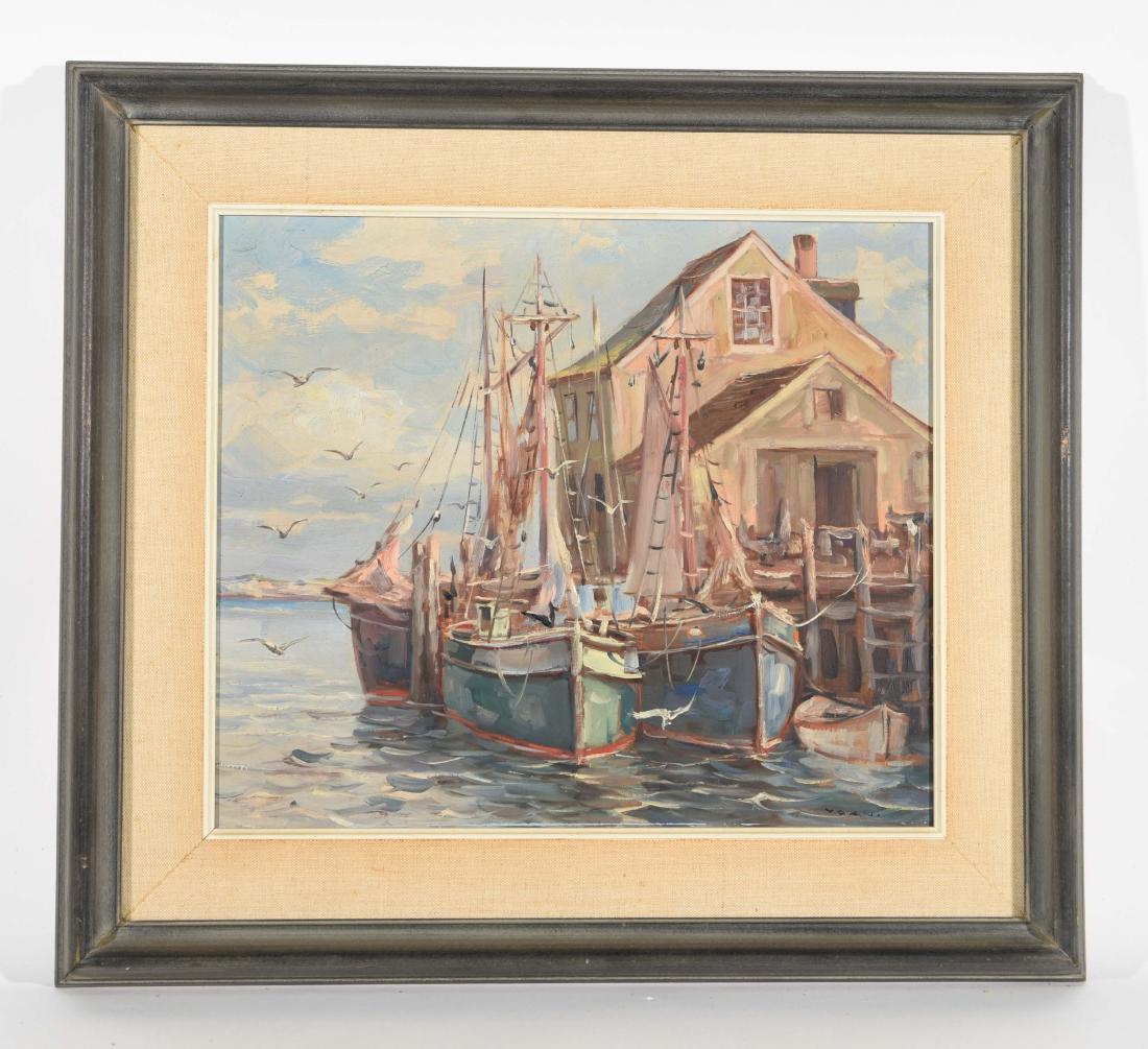 20TH CENTURY VIEW OF BOATS ON DOCK O/B (1 of 10)