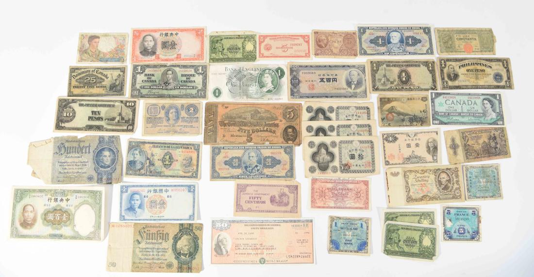 GROUPING OF VINTAGE BANK NOTES, ETC. (1 of 11)