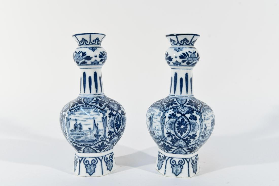 PAIR OF DELFT PORCELAIN VASES (1 of 10)