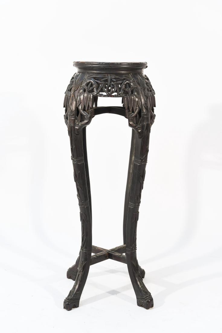 CHINESE POT STAND PEDESTAL WITH MARBLE (1 of 9)