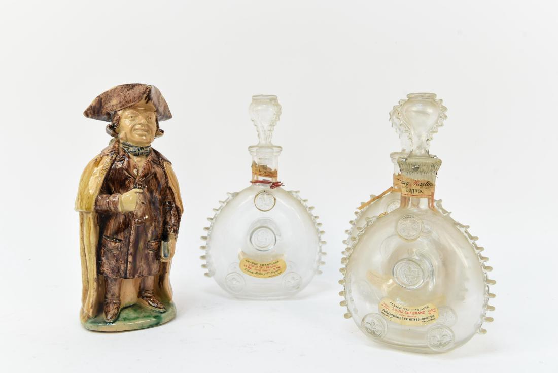 BACARAT AND PORCELAIN DECANTER GROUPING (1 of 8)