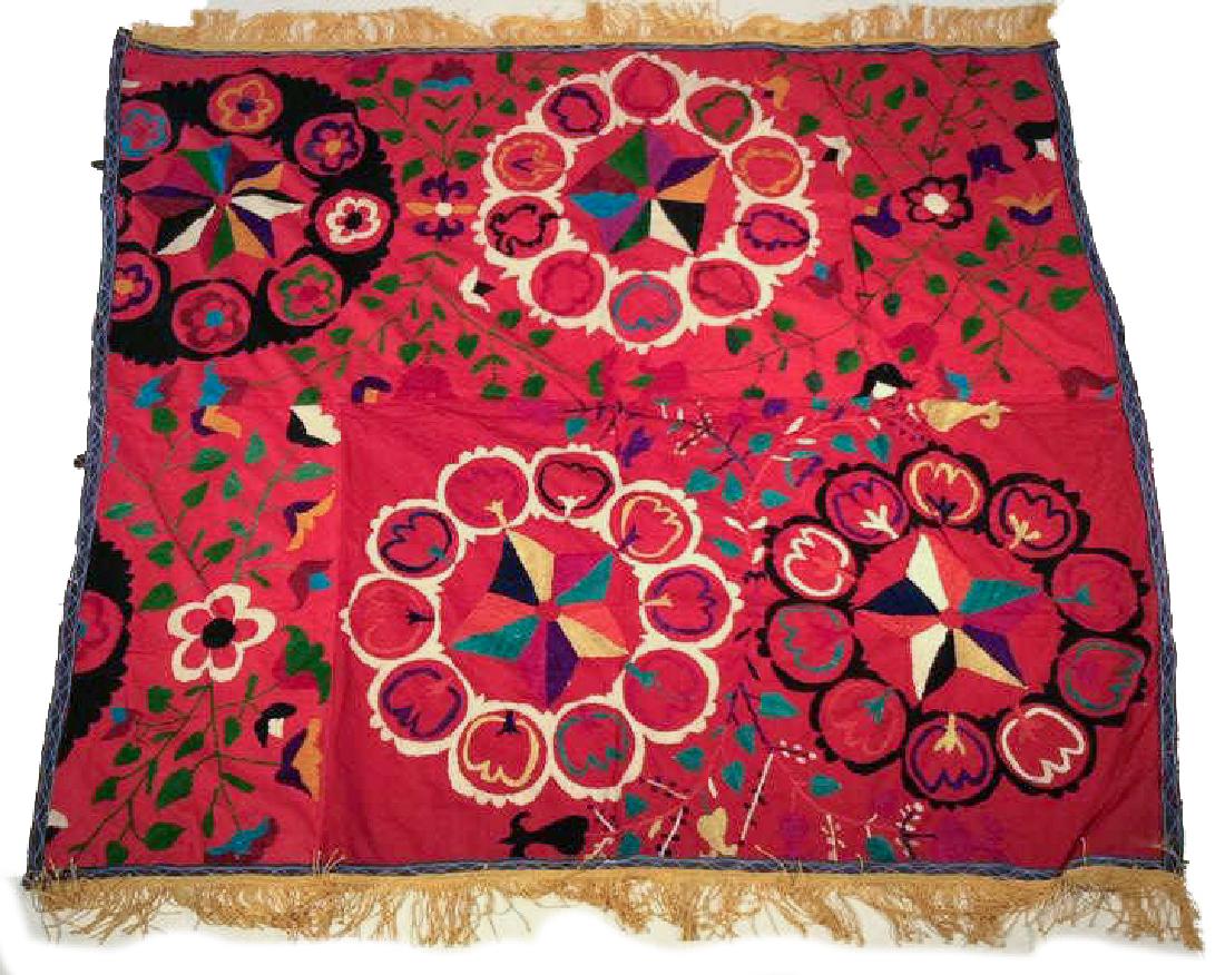 EMBROIDERED SILK SUZANI WALL HANGING (1 of 10)