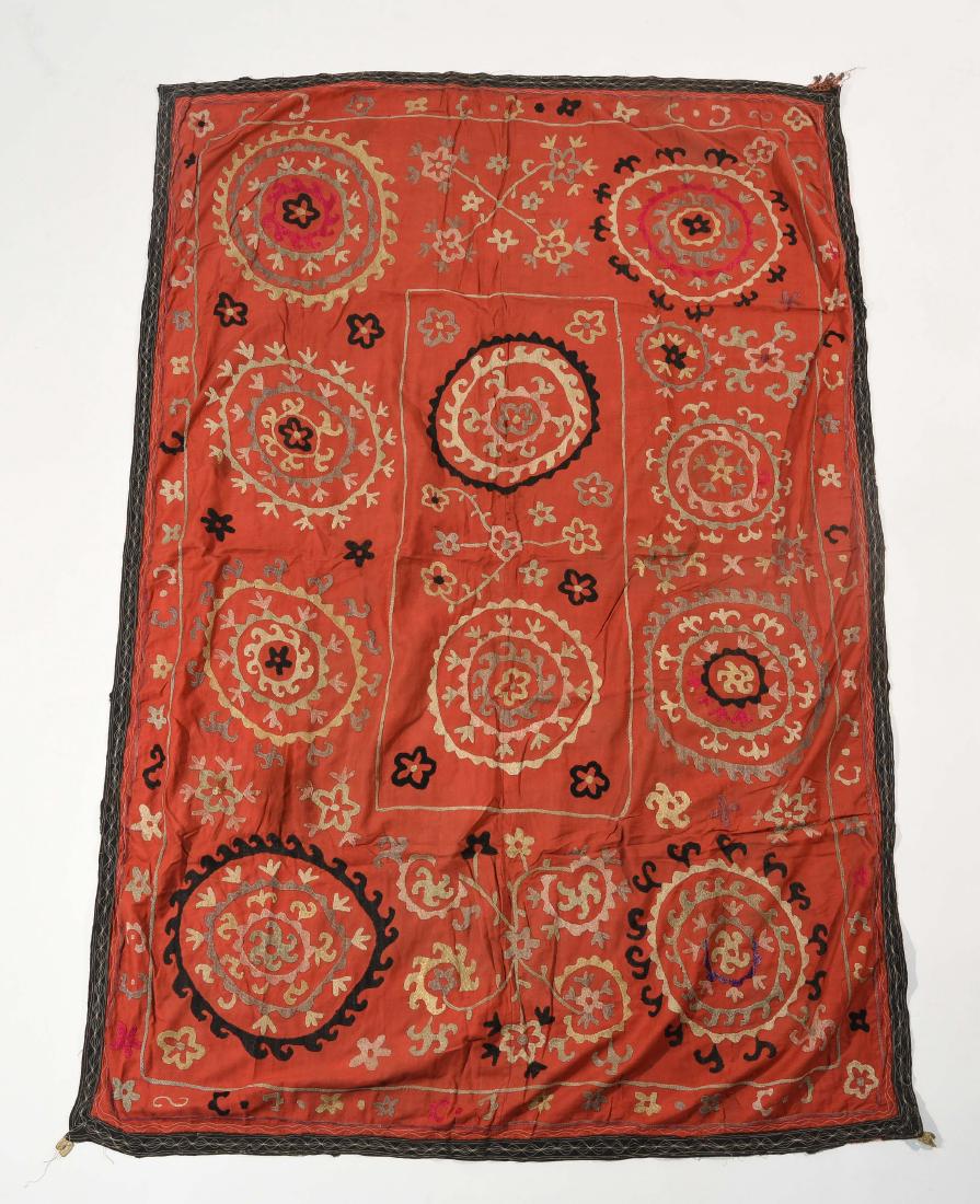 EMBROIDERED SILK SUZANI TAPESTRY (1 of 10)