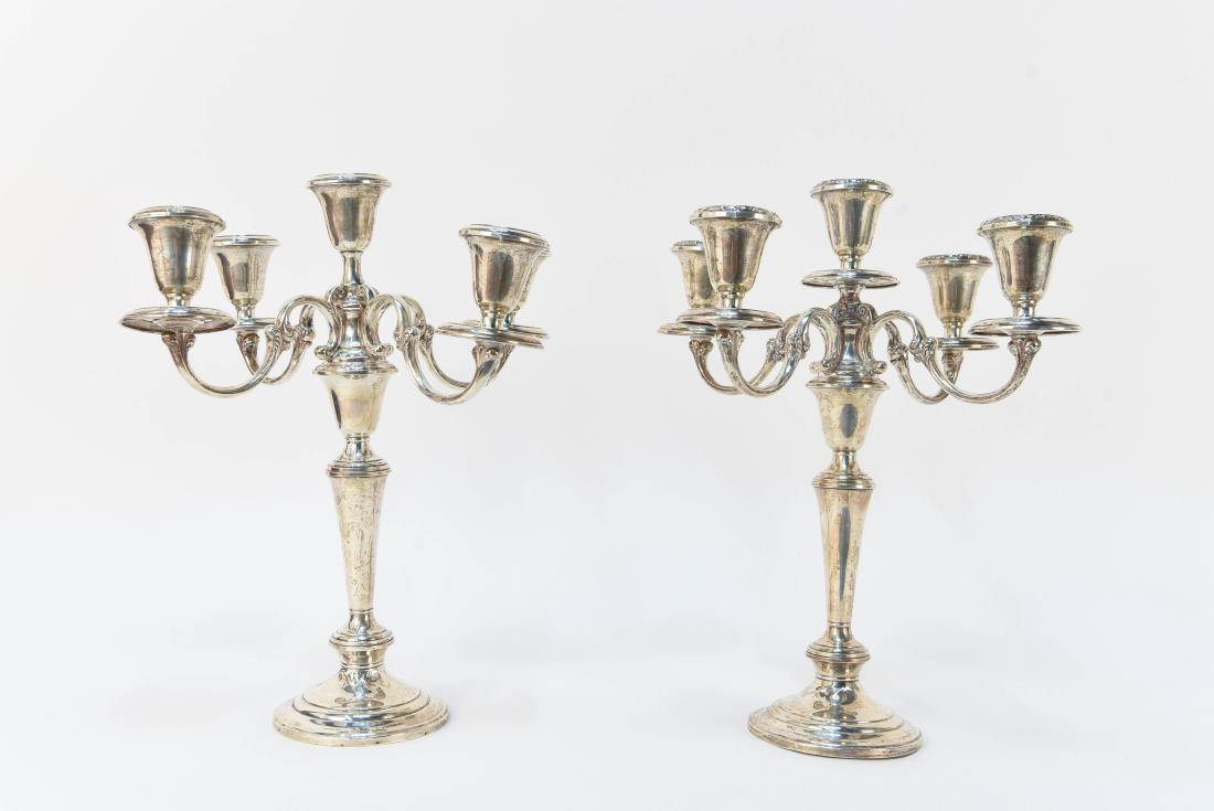 PAIR OF GORHAM STERLING SILVER CANDLEABRAS (1 of 10)