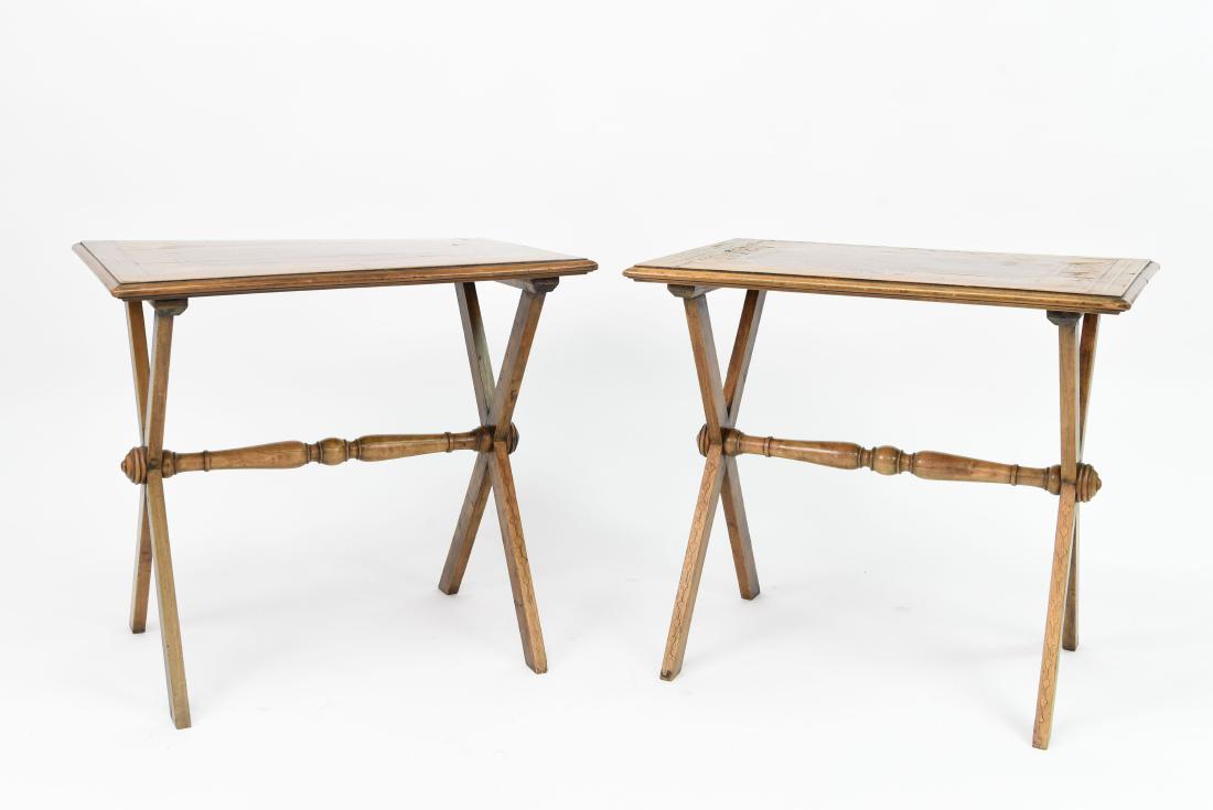 PAIR OF ANTIQUE INLAID SIDE TABLES (1 of 11)