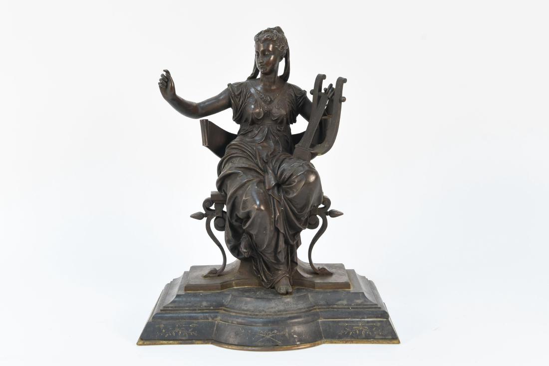 MARBLE AND BRONZE CLASSICAL FEMALE SCULPTURE (1 of 9)