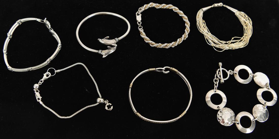 GROUPING OF STERLING SILVER BRACELETS (1 of 8)