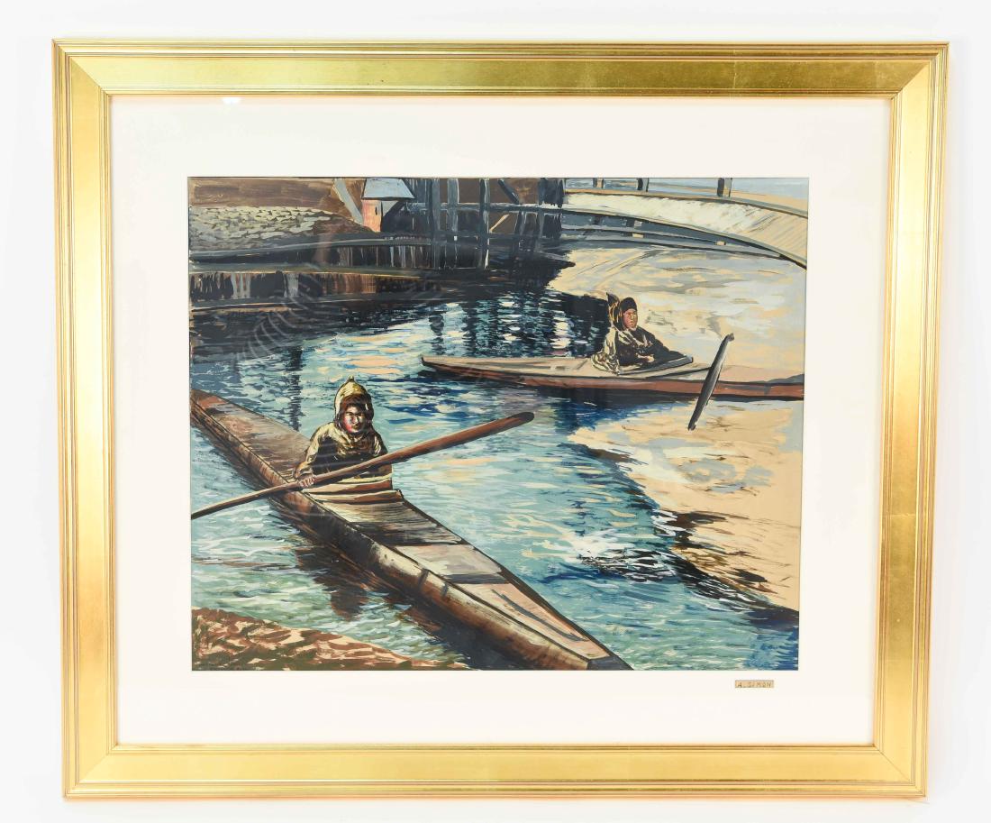 A. SIMON C. 1930'S: Watercolor on paper, signed lower right. Dimensions: (Frame) H 27.75" x W 32.25" (Sight) H 18" x W 22.5" Condition: No issues to note.