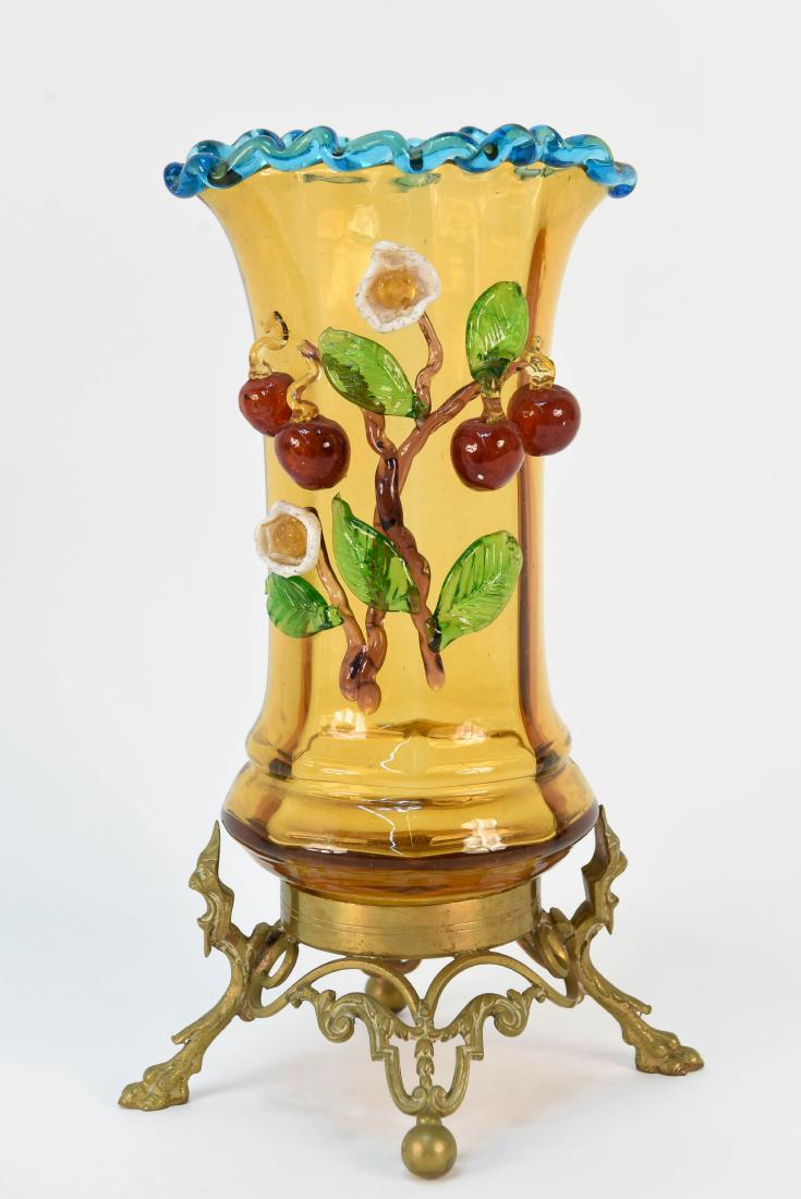 APPLIED GLASS VASE ON STAND (1 of 9)