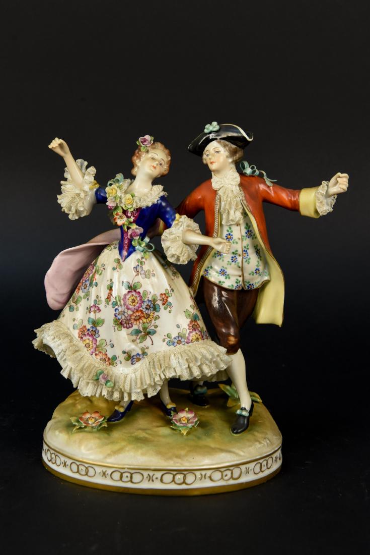 VOLKSTEDT DRESDEN PORCELAIN VICTORIAN COUPLE (1 of 9)