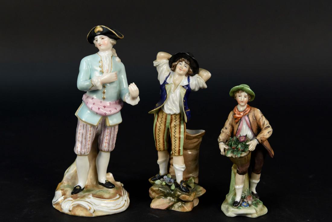 (3) SMALL PAINTED PORCELAIN MALE FIGURES (1 of 6)