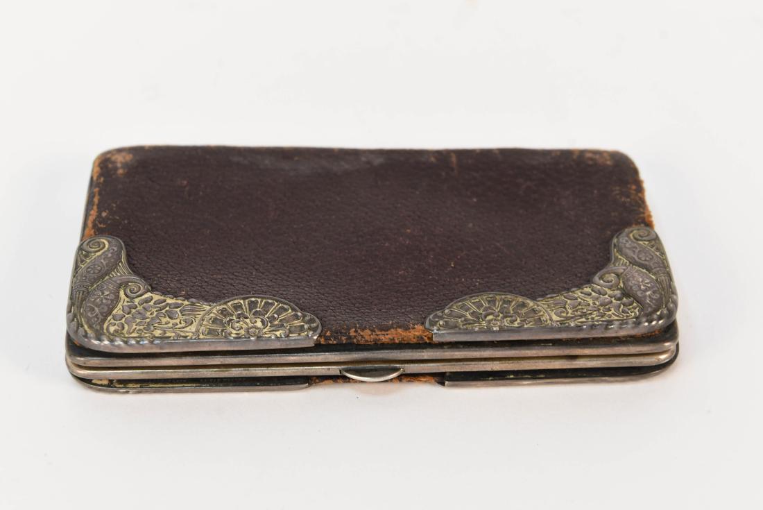 ANTIQUE LEATHER & STERLING CIGARETTE HOLDER (1 of 7)