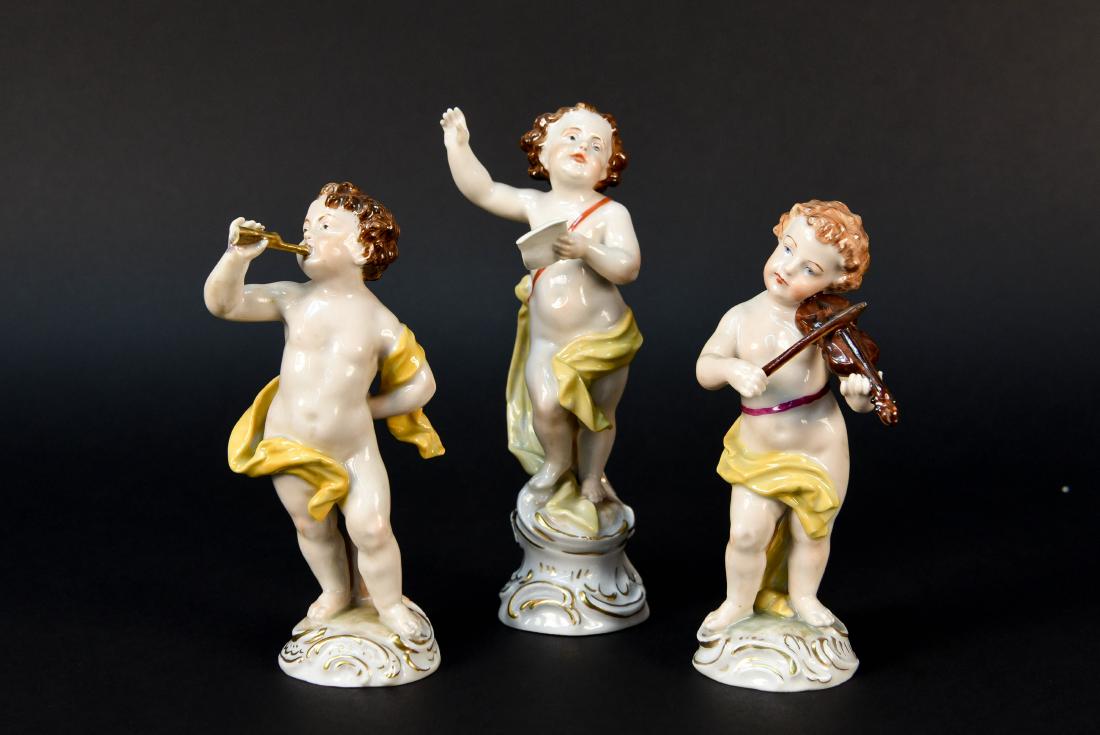 (3) DRESDEN PORCELAIN MUSICIAN FIGURINES (1 of 8)