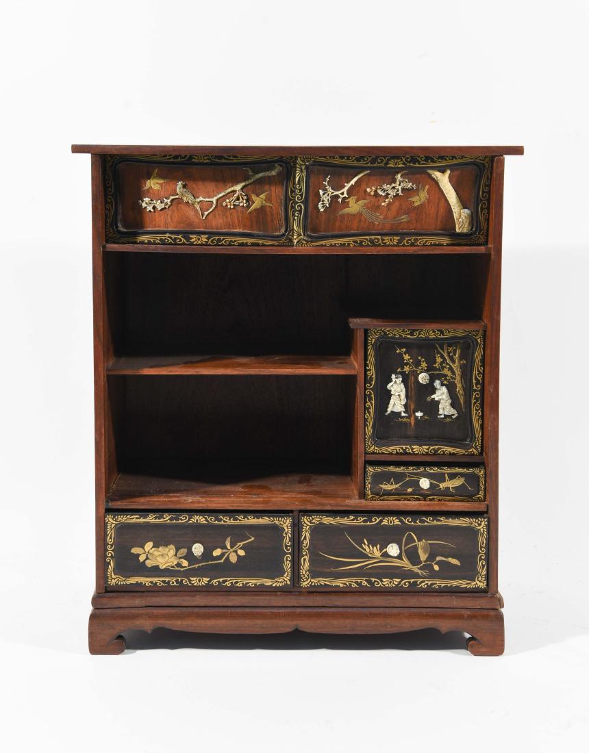SMALL JAPANESE LACQUERED AND INLAID CABINET (1 of 10)