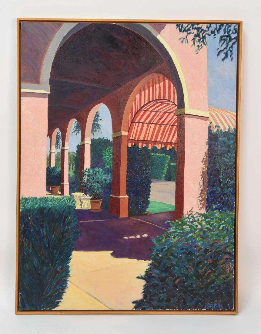 CAROLE SUE LEBBIN O/C: Signed Lebbin to bottom right. Dimensions: (Frame) H 49.25" x W 37.5" (Sight) H 48.25" x W 36" Condition: No issues to note.