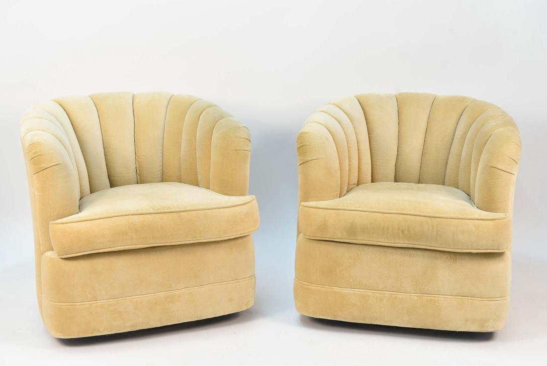 PAIR OF CHANNEL BACK SWIVEL CHAIRS (1 of 9)