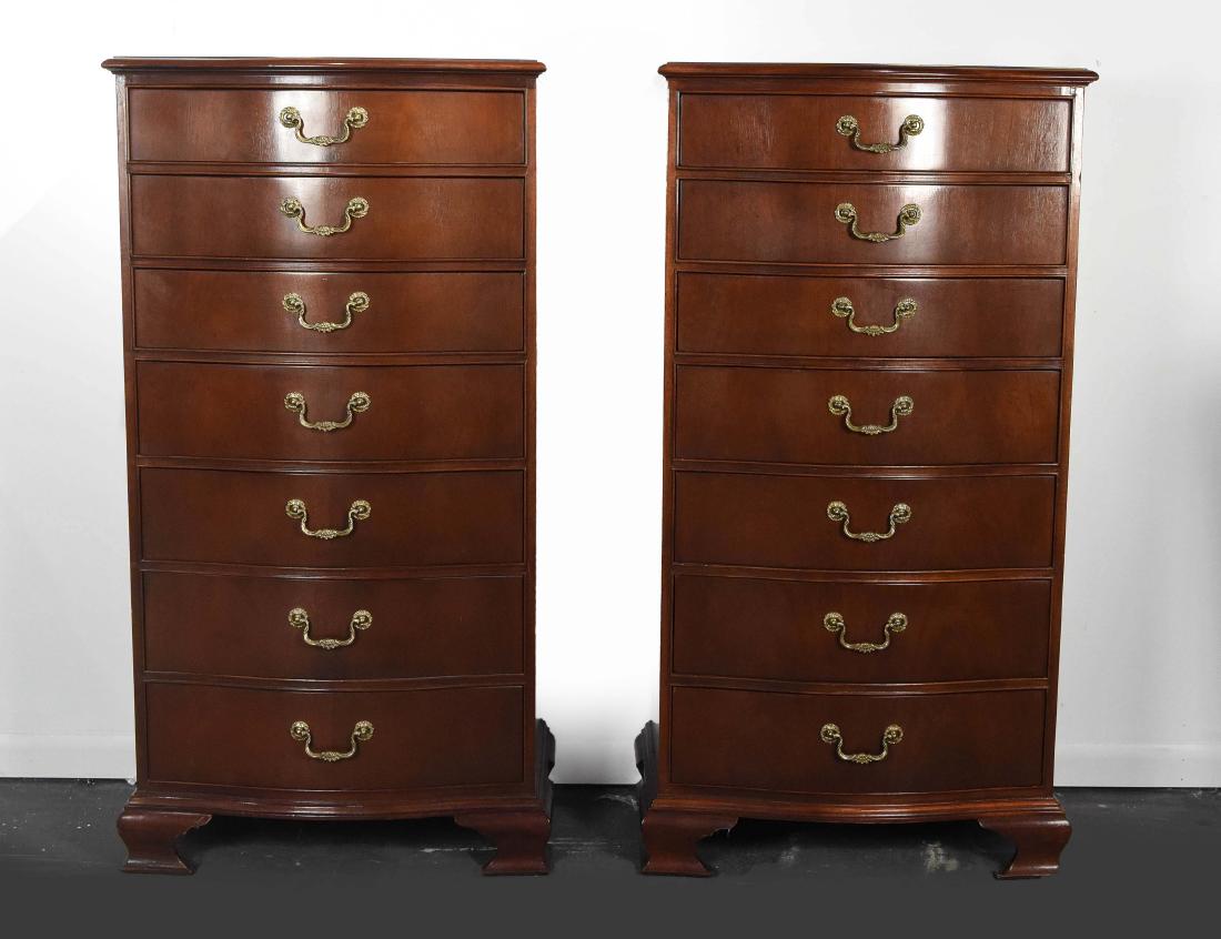 PAIR OF TALL BAKER CHESTS OF DRAWERS (1 of 8)