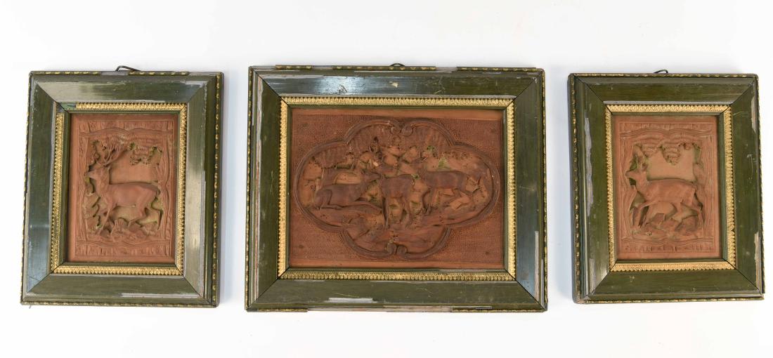 (3) BLACK FOREST STYLE CARVED WOODEN PLAQUES (1 of 8)