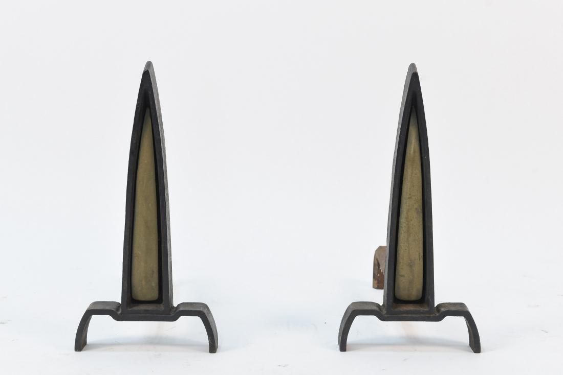 PAIR OF DONALD DESKEY MID-CENTURY ANDIRONS (1 of 7)