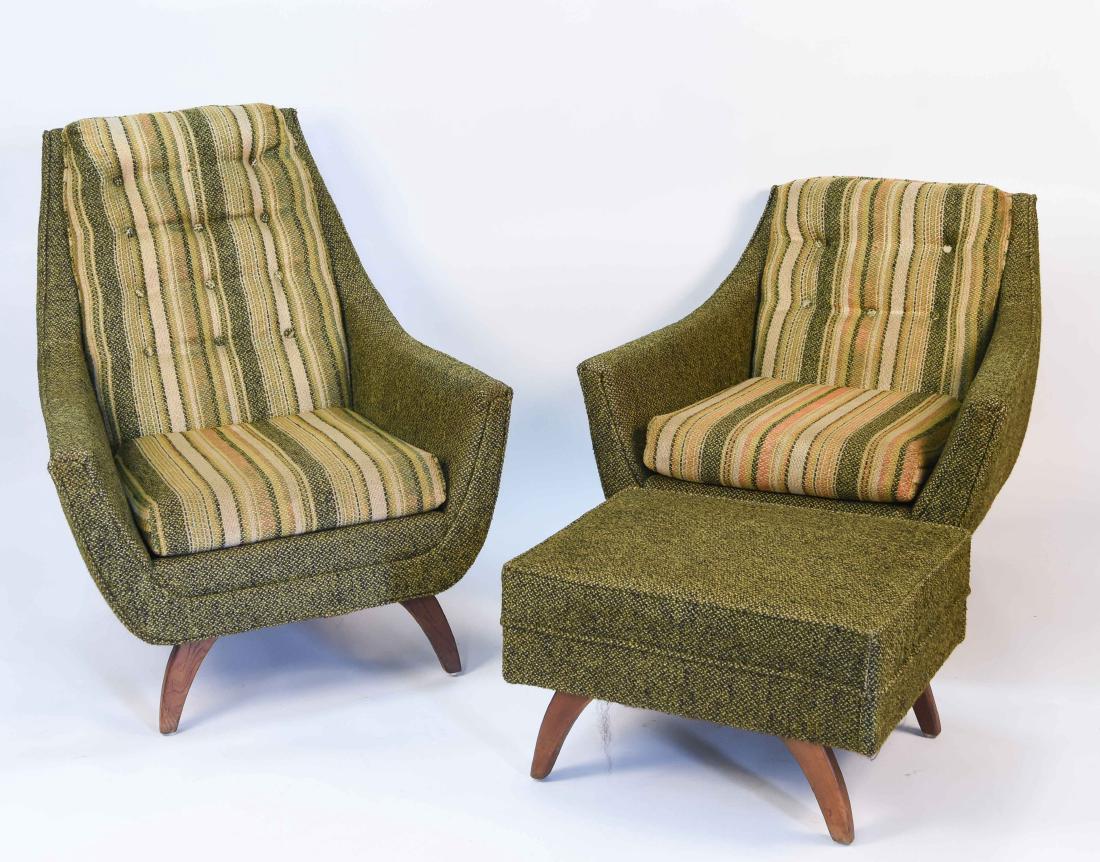 ATTR. ADRIAN PEARSALL PAIR OF CHAIRS & OTTOMAN (1 of 10)