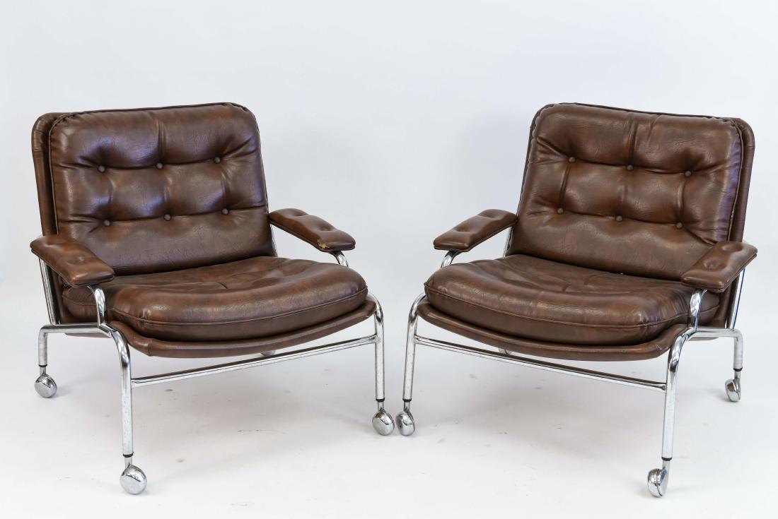 PAIR OF BRUNO MATHSSON/DUX STYLE KARIN EASY CHAIRS (1 of 9)