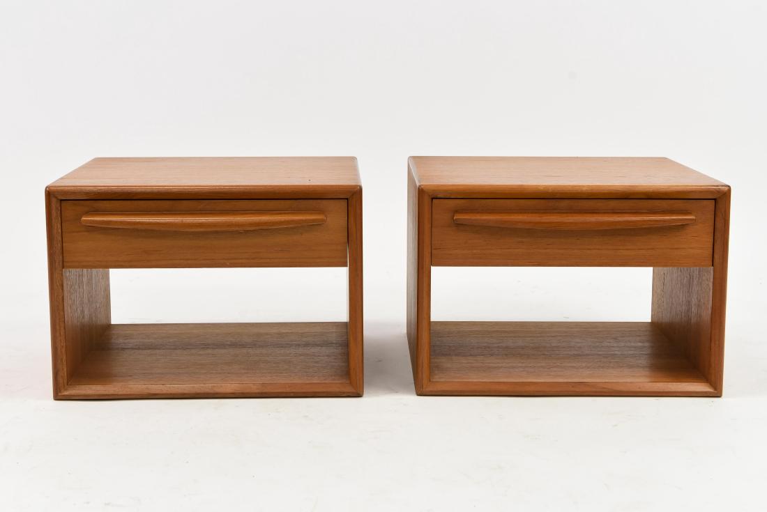 PAIR OF DANISH TEAK WALL MOUNT NIGHTSTANDS (1 of 8)