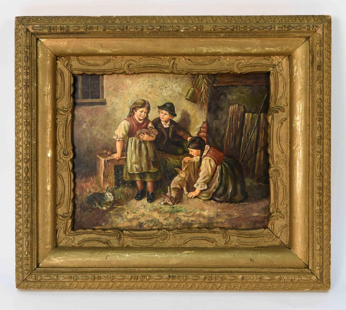 O/B CHILDREN AND RABBITS "FREEDOM" SIGNED WILSON (1 of 9)