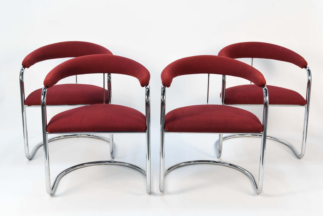 (4) THONET ANTON LORENZ CHAIRS: Dimensions: H 29.5" x W 23" x D 21" Condition: Very light scratches and wear to chrome.