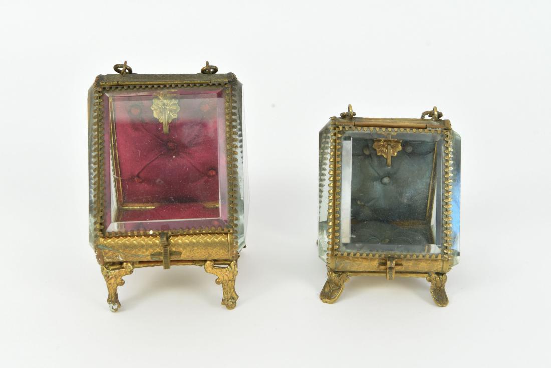 (2) BRONZE & GLASS POCKET WATCH CASES (1 of 7)