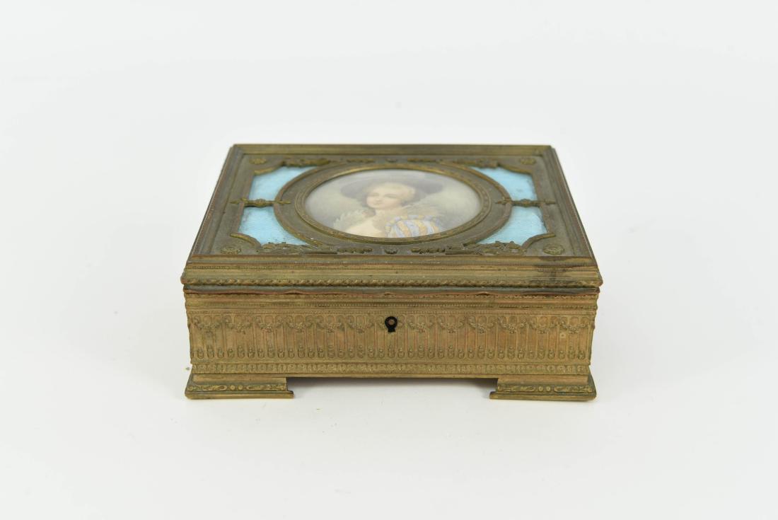 FRENCH BRONZE & ENAMEL PORTRAIT BOX (1 of 6)