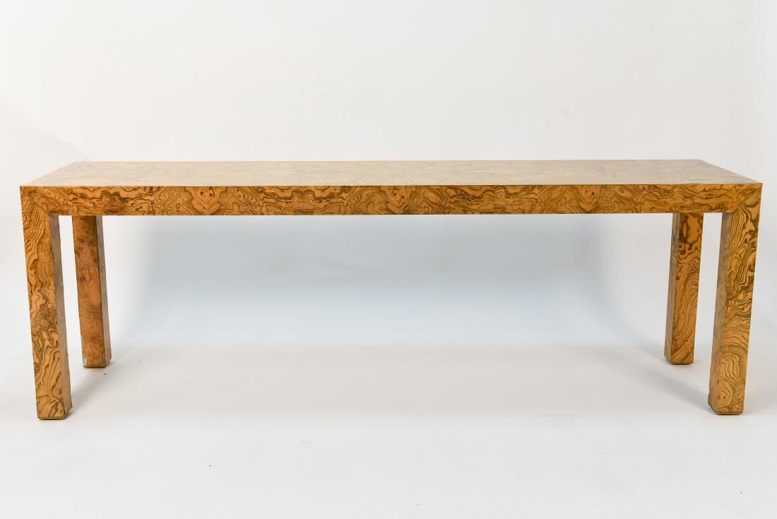 MILO BAUGHMAN STYLE BURL CONSOLE TABLE (1 of 9)