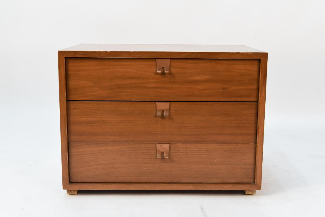 GROSFELD HOUSE NIGHTSTAND: Dimensions: H 19.25" x W 26" x D 16" Condition: Light and moderate scratches and marks, chips and dents to edges