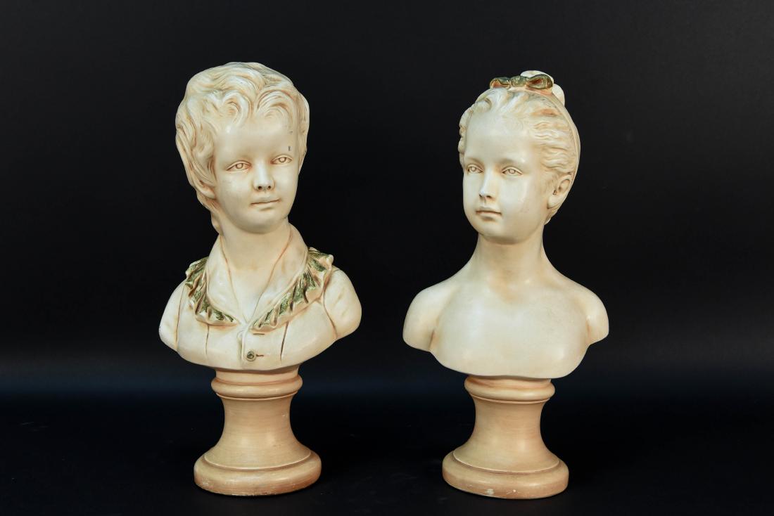 PAIR OF VINTAGE PLASTER BUSTS (1 of 11)