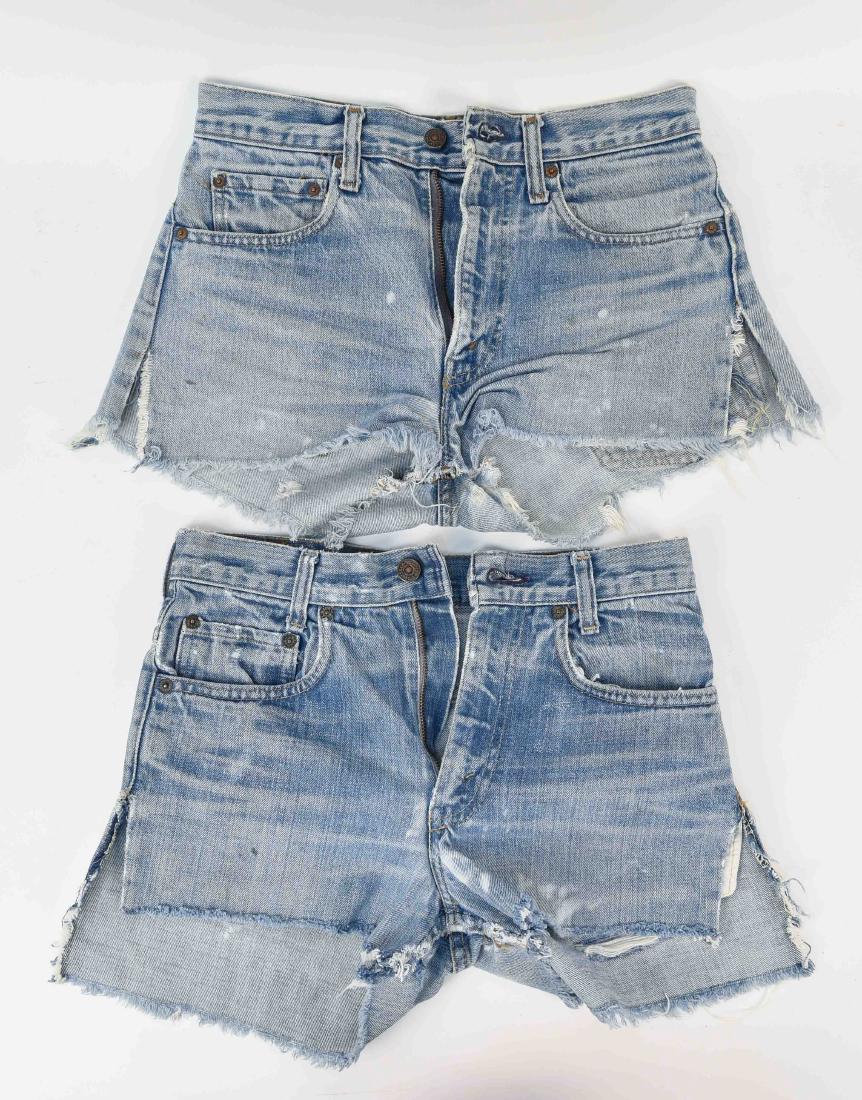(2) PAIRS VINTAGE LEVI'S CUT-OFF SHORTS: 70's Dimensions: H 13.5" x W 13.5" Condition: As is.
