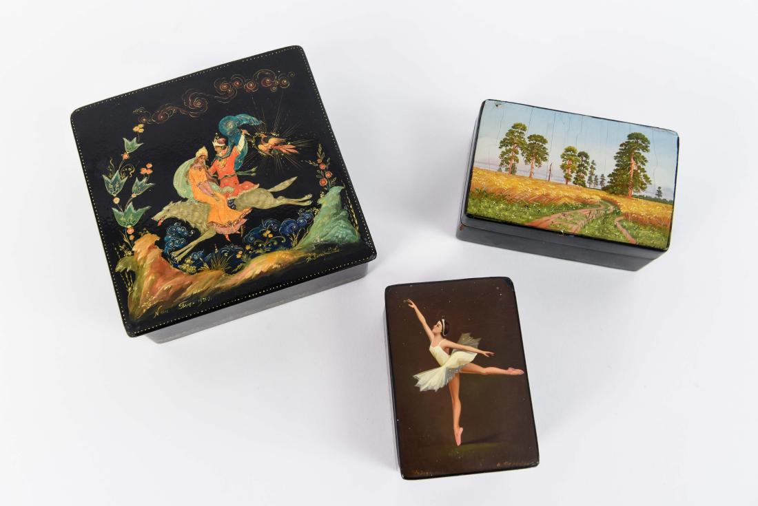 (3) RUSSIAN LACQUER BOXES (1 of 8)