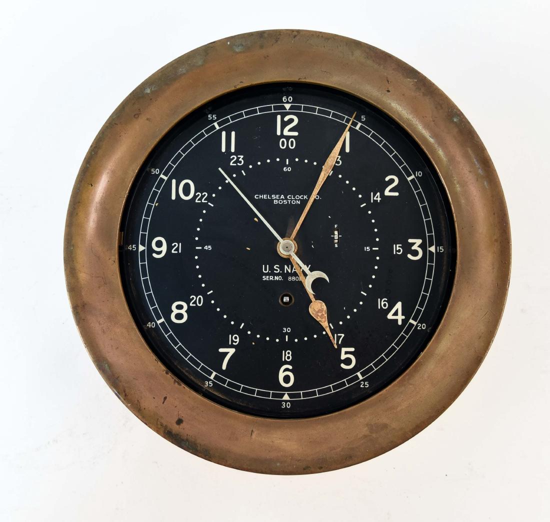 CHELSEA WWII US NAVY 8" SHIPS CLOCK (1 of 5)