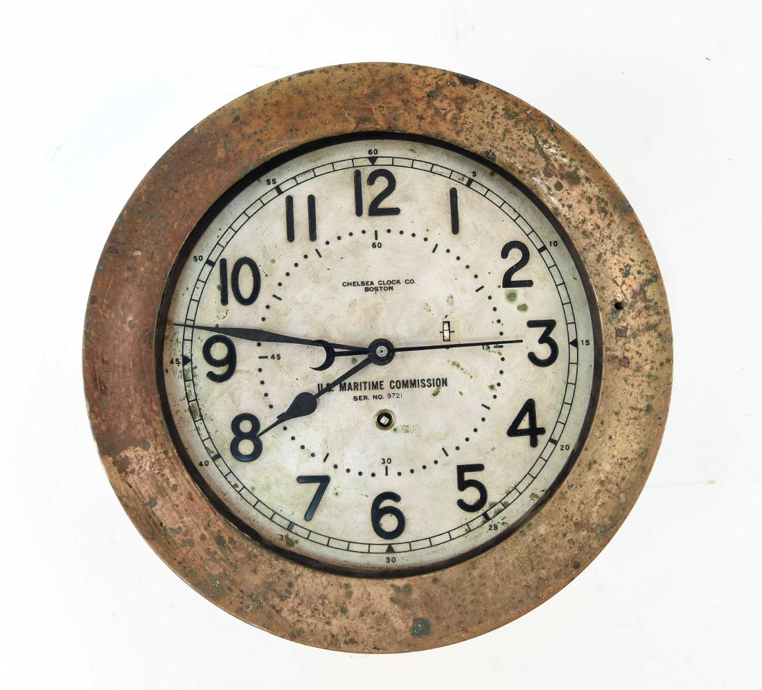 WWII CHELSEA SHIPS 8" DECK CLOCK (1 of 5)