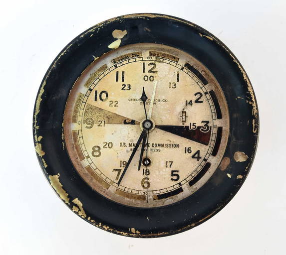CHELSEA WWII RADIO ROOM SHIPS CLOCK Jun 15, 2017 Westport Auction in CT